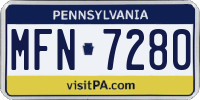 PA license plate MFN7280