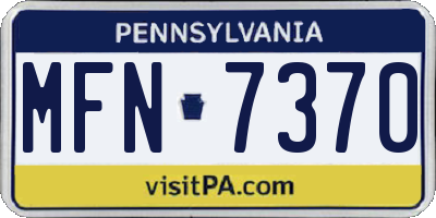PA license plate MFN7370