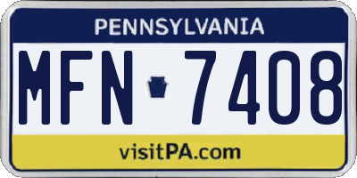 PA license plate MFN7408