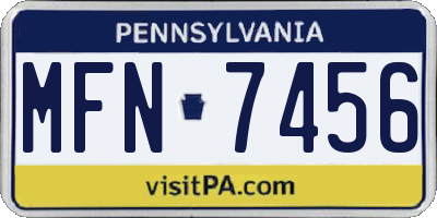 PA license plate MFN7456