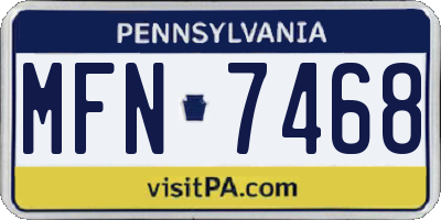 PA license plate MFN7468