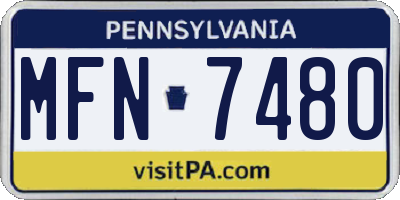 PA license plate MFN7480