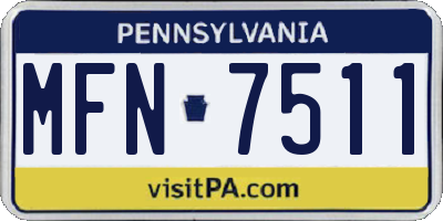 PA license plate MFN7511