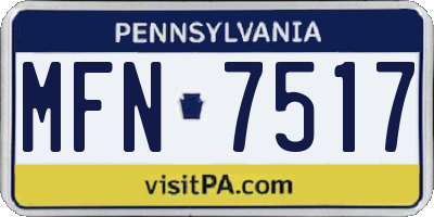 PA license plate MFN7517