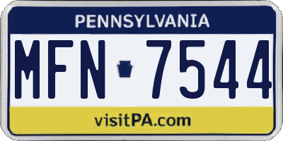 PA license plate MFN7544