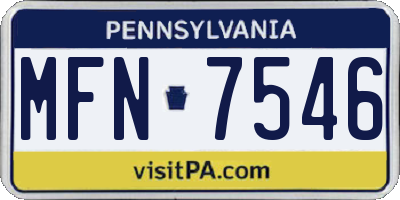 PA license plate MFN7546