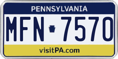 PA license plate MFN7570