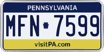 PA license plate MFN7599
