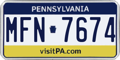 PA license plate MFN7674