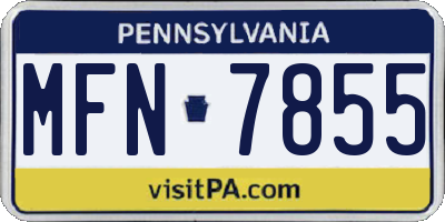 PA license plate MFN7855
