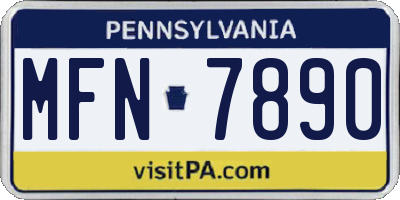 PA license plate MFN7890
