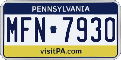 PA license plate MFN7930