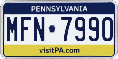 PA license plate MFN7990