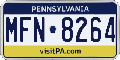 PA license plate MFN8264