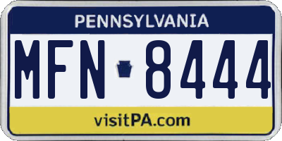 PA license plate MFN8444