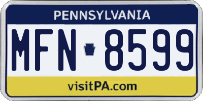 PA license plate MFN8599