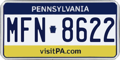 PA license plate MFN8622