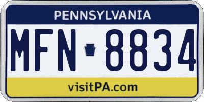 PA license plate MFN8834