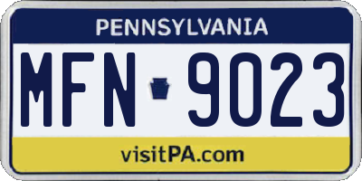 PA license plate MFN9023