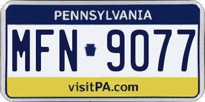 PA license plate MFN9077