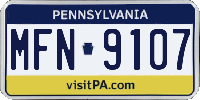 PA license plate MFN9107