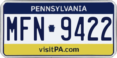 PA license plate MFN9422