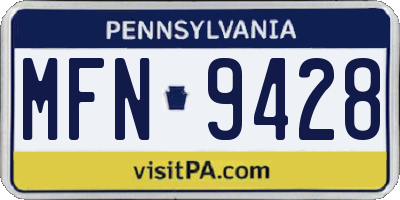 PA license plate MFN9428