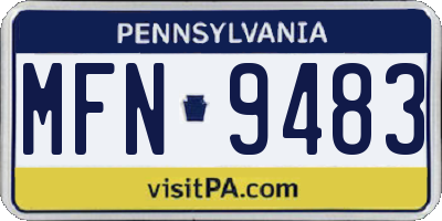 PA license plate MFN9483