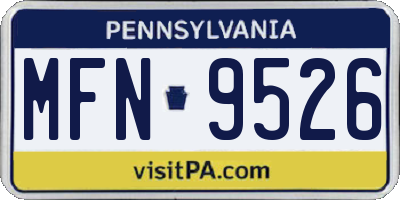 PA license plate MFN9526