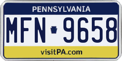 PA license plate MFN9658