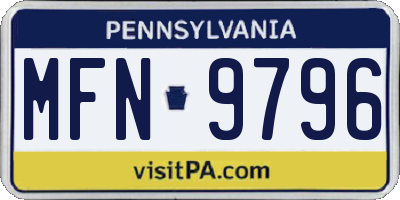 PA license plate MFN9796