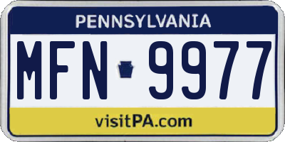 PA license plate MFN9977