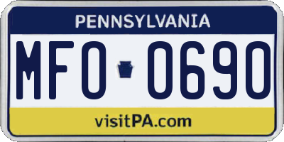 PA license plate MFO0690