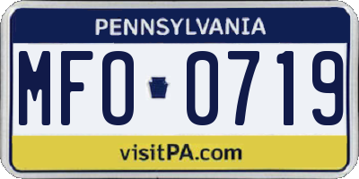 PA license plate MFO0719