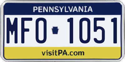 PA license plate MFO1051