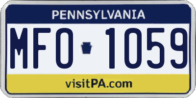 PA license plate MFO1059