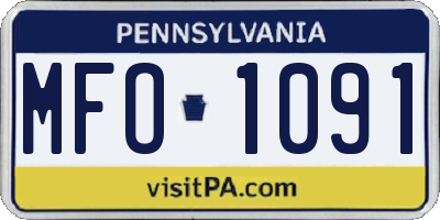 PA license plate MFO1091