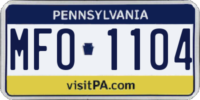 PA license plate MFO1104