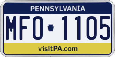 PA license plate MFO1105