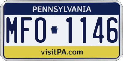 PA license plate MFO1146