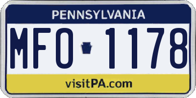 PA license plate MFO1178