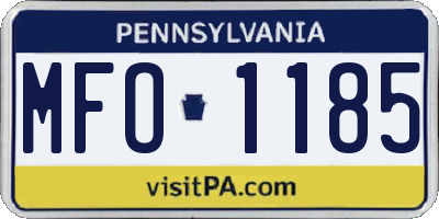 PA license plate MFO1185