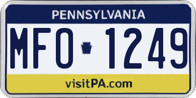 PA license plate MFO1249