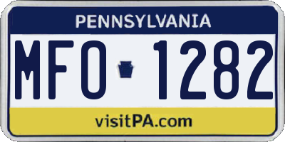PA license plate MFO1282
