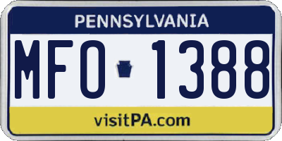 PA license plate MFO1388