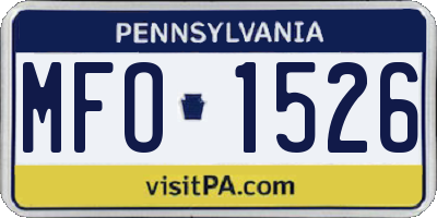 PA license plate MFO1526