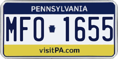 PA license plate MFO1655