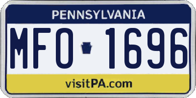 PA license plate MFO1696