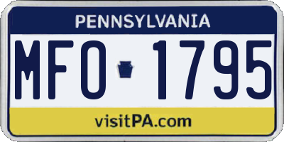 PA license plate MFO1795
