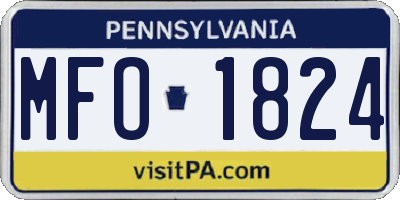 PA license plate MFO1824